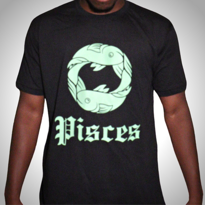 Pisces - Black & Sea Green T-Shirt